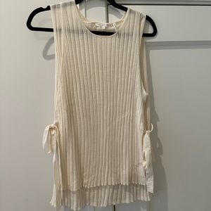 Helmut Lang Sleeveless Knit Top Cream Large